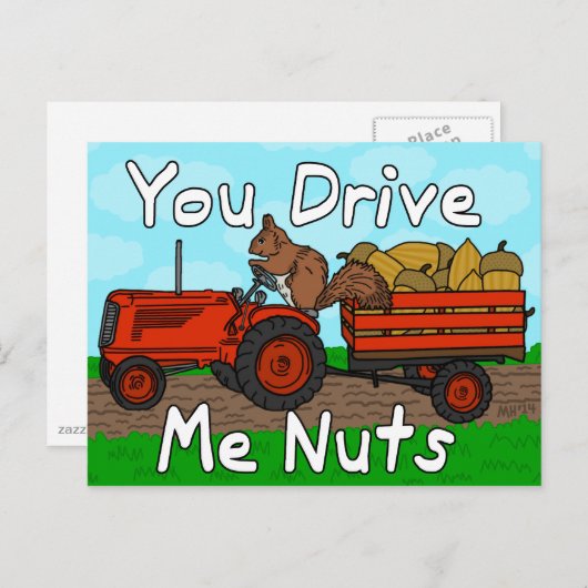 Grappig dat je me drijft op Nuts Squirrel Pun Vale Feestdagenkaart (Voorkant / Achterkant)