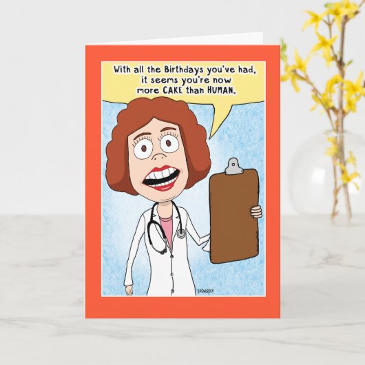 Grappig dat je meer Cake bent dan menselijke verja Kaart (Gele Bloem)