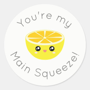 Grappig dat je mijn hoofdplein bent, Kawaii Lemon Ronde Sticker