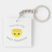Grappig dat je mijn hoofdplein bent, Kawaii Lemon  Sleutelhanger (Achterkant)