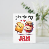 Grappig dat je mijn jam punny Valentijn bent Briefkaart (Staand voorkant)