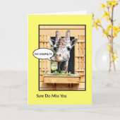 Grappig dat je mist, zet Giraffe door het raam. Kaart (Gele Bloem)