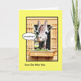 Grappig dat je mist, zet Giraffe door het raam. Kaart