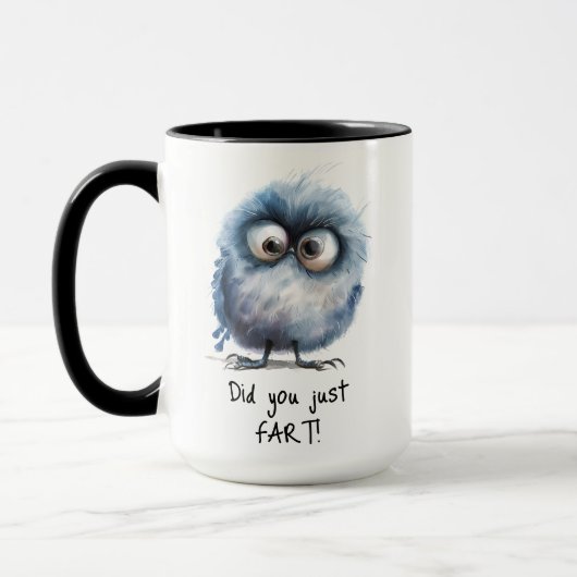 Grappig dat je net vogelkoffie schoot mok (Links)