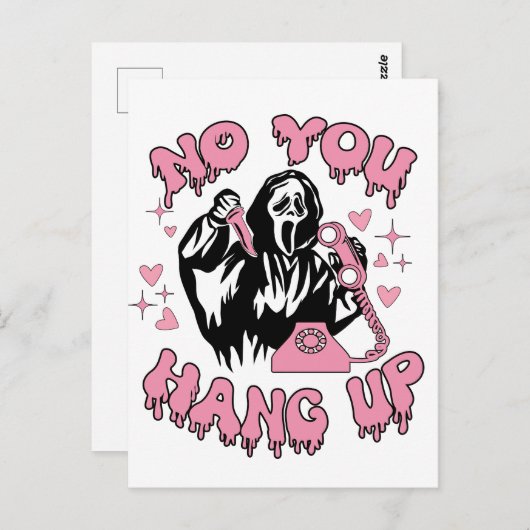 Grappig dat je niet ophangt! Grappige roze Grim Re Briefkaart (Voorkant / Achterkant)