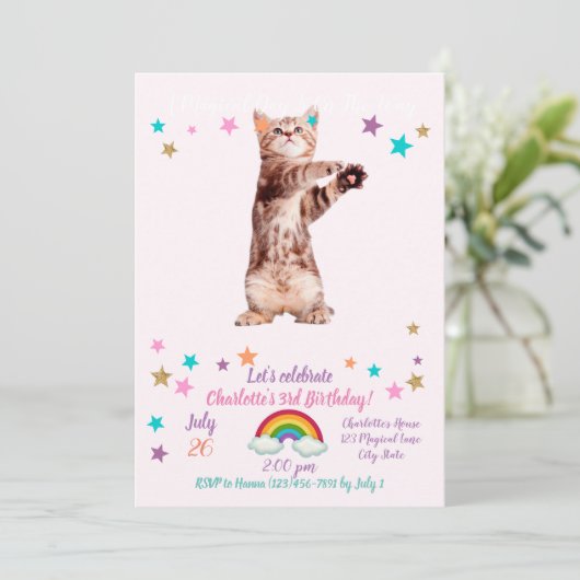 Grappig dat je speelse kitten hebt kaart (Staand voorkant)