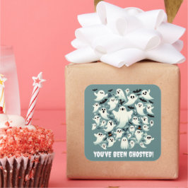 Grappig dat je spookachtige geesten in de vlucht b vierkante sticker