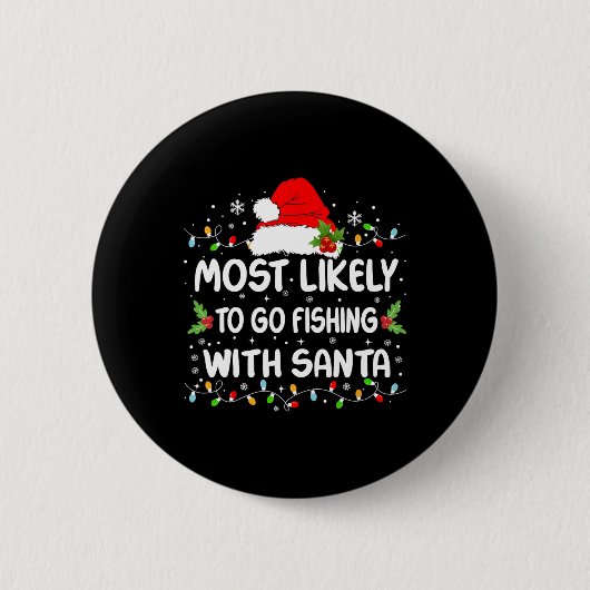 Grappig dat je waarschijnlijk Vist met kerstmis Ronde Button 5,7 Cm (Voorkant)
