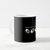 Grappig dat je weet waarom ik hier ben Duivelsei F Koffiemok (Voorkant links)