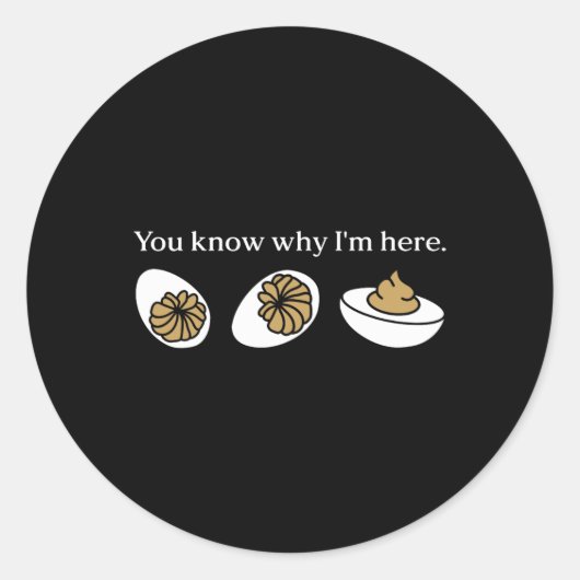 Grappig dat je weet waarom ik hier ben Duivelsei F Ronde Sticker (Voorkant)