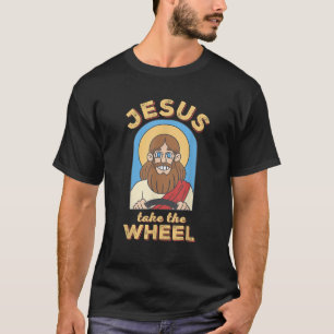 Grappig dat Jezus het wiel Christelijk rijdt T-shirt