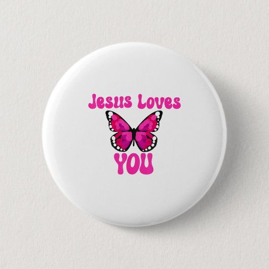 Grappig dat Jezus van je houdt Christelijke vlinde Ronde Button 5,7 Cm (Voorkant)