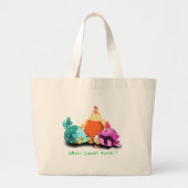 Grappig dat kippen eieren wachten tot ze naar Hatc Grote Tote Bag (Voorkant)