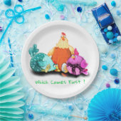 Grappig dat kippen eieren wachten tot ze naar Hatc Papieren Bordje (Feest)