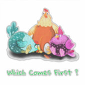 Grappig dat kippen eieren wachten tot ze naar Hatc Sticker (Voorkant)