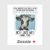 Grappig dat Koe de Idioot alleen maar doet. Sticker (Vel)