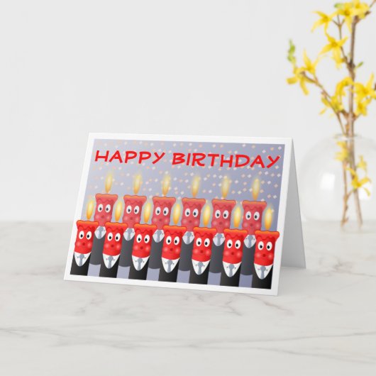 Grappig dat mensen een gelukkige verjaardag van on kaart (Gele Bloem)