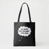 Grappig dat mijn brein te veel tabs open heeft tote bag (Voorkant)