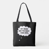 Grappig dat mijn brein te veel tabs open heeft tote bag (Achterkant)