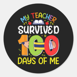 Grappig dat mijn leraar 100 dagen van mij heeft ov ronde sticker