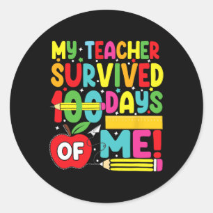 Grappig dat mijn leraar 100 dagen van mij overleef ronde sticker