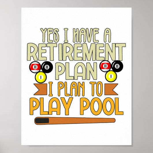 Grappig dat mijn pensioenplan is om biljart te spe poster (Voorkant)