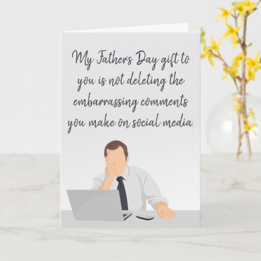 Grappig dat mijn Vaderdag je sociale media geeft Kaart (Gele Bloem)