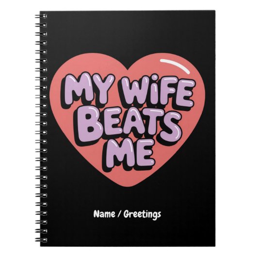Grappig dat mijn vrouw me slaat met geestige man g notitieboek (Voorkant)