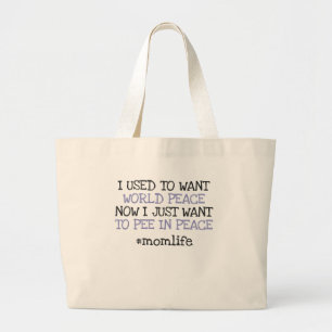 Grappig dat Moederdag in vredestijd wil leven Grote Tote Bag
