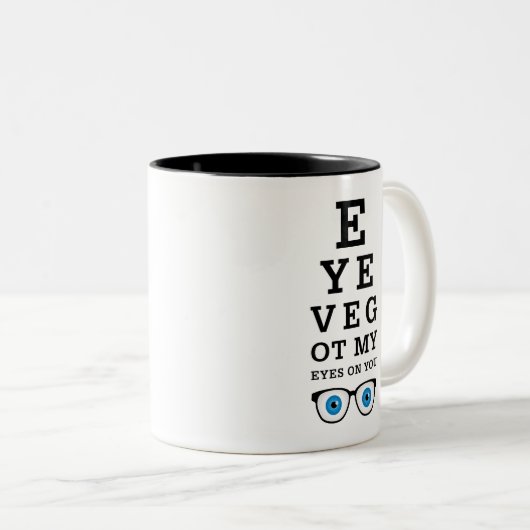 Grappig dat Opticien op je let Tweekleurige Koffiemok (Voorkant rechts)