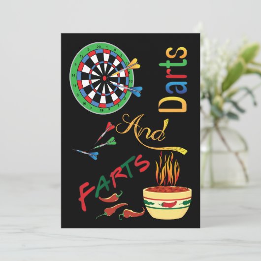 Grappig dat papa douche wordt - Darts en kunst Kaart (Staand voorkant)