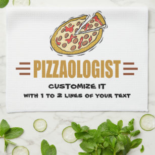 Grappig dat Pizza het personaliseert! Love Eat Piz Theedoek