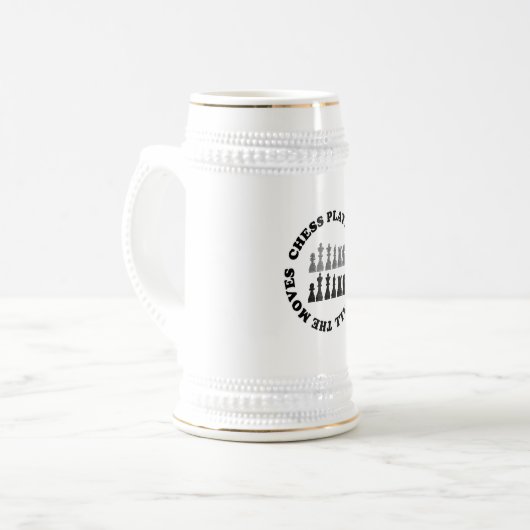 Grappig dat schaakspelers alle bewegingen kennen bierpul (Voorkant links)