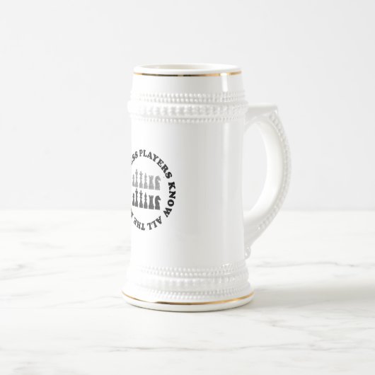 Grappig dat schaakspelers alle bewegingen kennen bierpul (Voorkant rechts)