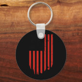 Grappig dat Trump danst code rood en wit Sleutelhanger (Voorkant)