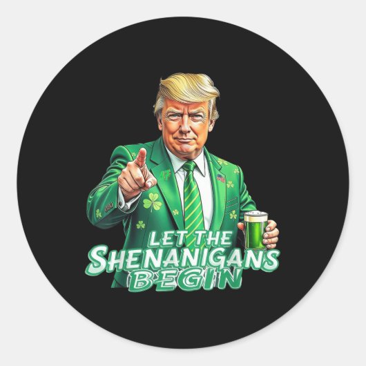 Grappig dat Trump de Shenanigans laat beginnen met Ronde Sticker (Voorkant)