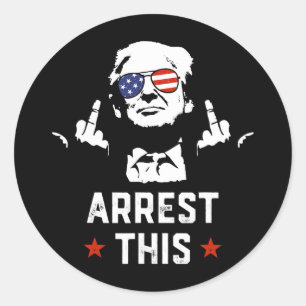 Grappig dat Trump deze middelvinger van Donald Tru Ronde Sticker