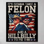 Grappig dat Trump een hillbilly en een kerel nodig Poster (Voorkant)