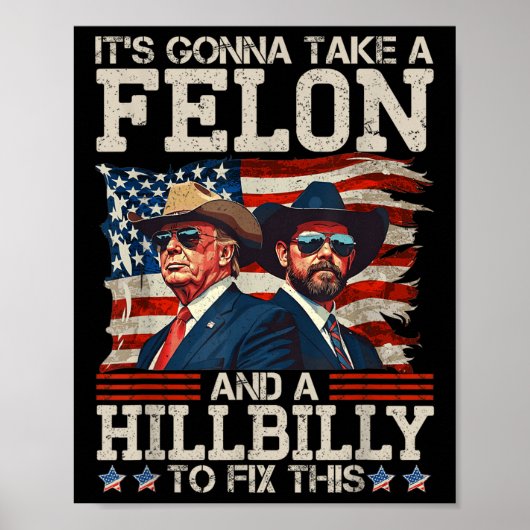 Grappig dat Trump een Hillbilly en een Poster (Voorkant)