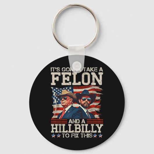 Grappig dat Trump een Hillbilly en een Sleutelhanger (Voorkant)