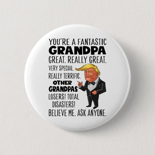 Grappig dat Trump je een fantastische opa geweldig Ronde Button 5,7 Cm (Voorkant)