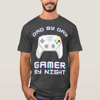 Grappig dat vader op dag gamer is op nachtelijke v t-shirt