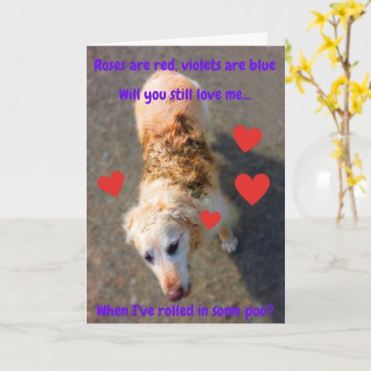 Grappig dat Valentijn Dog... Kaart (Gele Bloem)