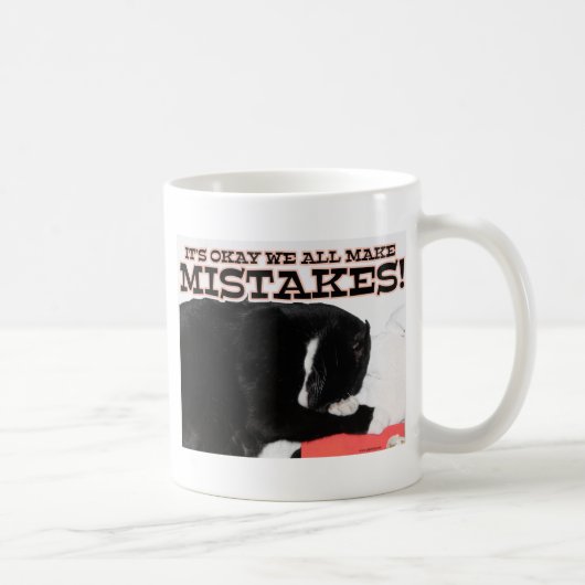 Grappig dat we allemaal Mistakes Slogan Cat Foto m Koffiemok (Rechts)
