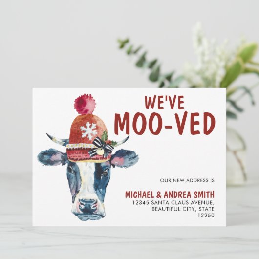 Grappig dat we de kerstvakantie met Koe hebben ver Aankondiging (Staand voorkant)