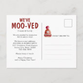 Grappig dat we de kerstvakantie met Koe hebben ver Aankondigingskaart (Achterkant)