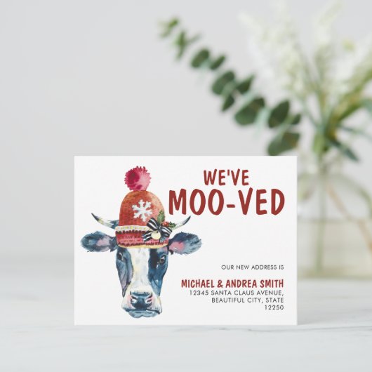 Grappig dat we de kerstvakantie met Koe hebben ver Aankondigingskaart (Staand voorkant)