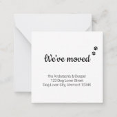 Grappig dat we Dog Moving Announcement Kaart hebbe Notitiekaartje (Achterkant)