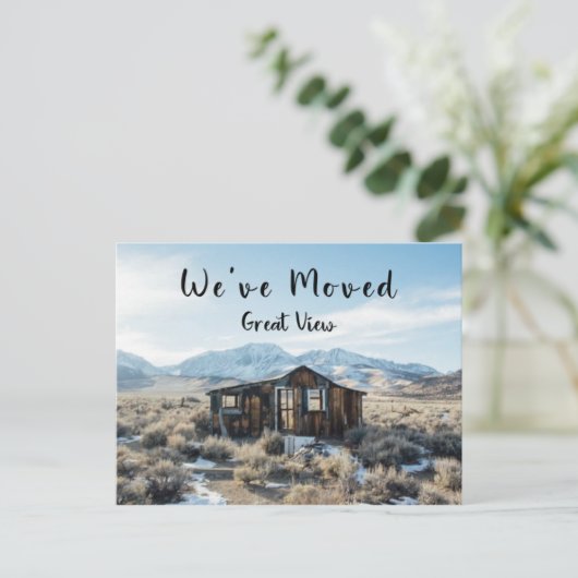 Grappig dat we hebben verhuisd verlaten huis groot aankondigingskaart (Staand voorkant)