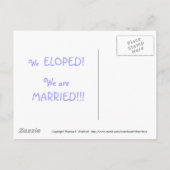 Grappig dat we het deden Cartoon Elopement Aankond Aankondigingskaart (Achterkant)